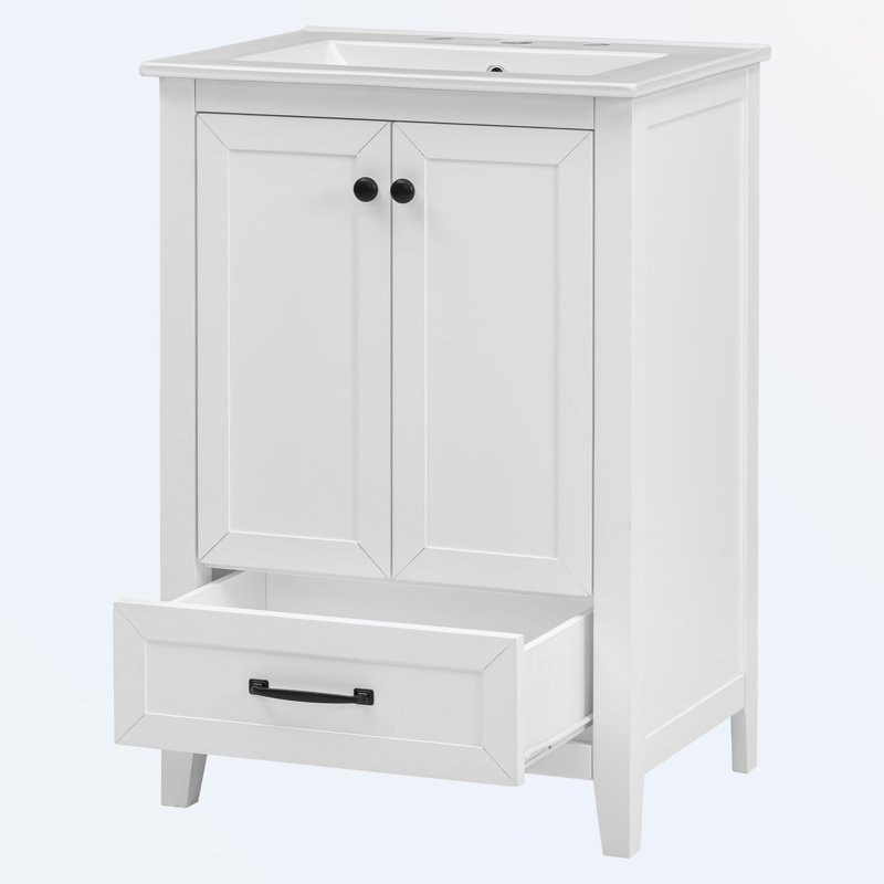 Bathroom Vanity with Sink, One Drawer and two Doors