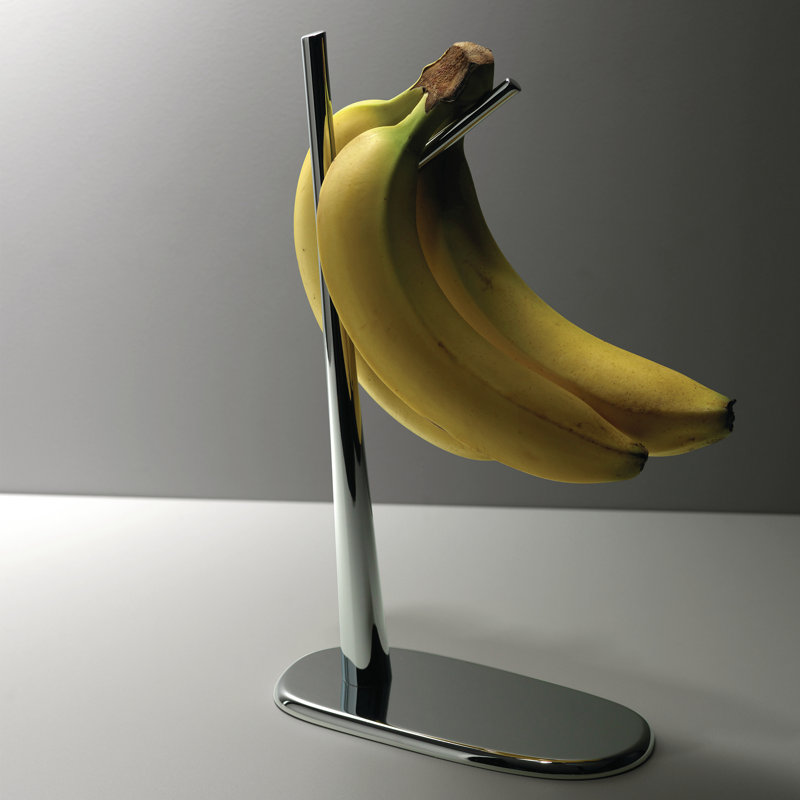 Chrome-Plated Zamak Banana Holder with Rubber Base