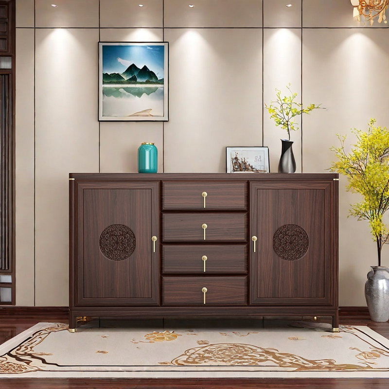 Buffet en bois massif de style chinois