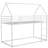  Twin over Twin House Bunk Bed with Built-In Ladder, White