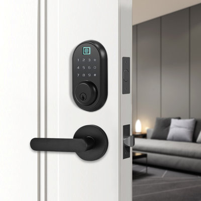 Metal Door Lever with Smart Lock