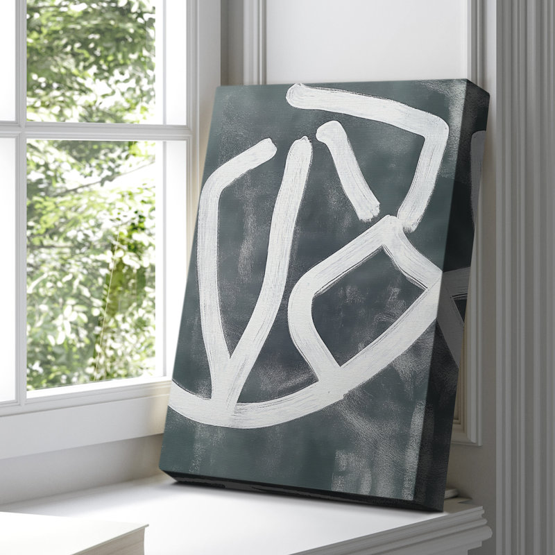 Toile tendue avec châssis abstrait LXII - prêt à être accroché - , H 18 po x l 12 po