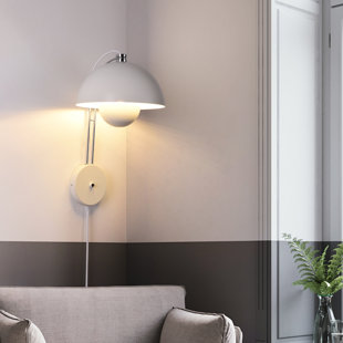 Modern Mid-Century Flower Bud Wall Sconces Sleek Plug In Wall Light Fixtures For Bedroom