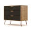 Commode grise 35 po Rockefeller (3 tiroirs)-120476961