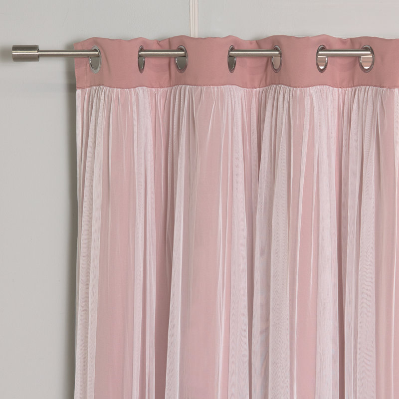 Rideau occultant en polyester Fortuna, Mauve