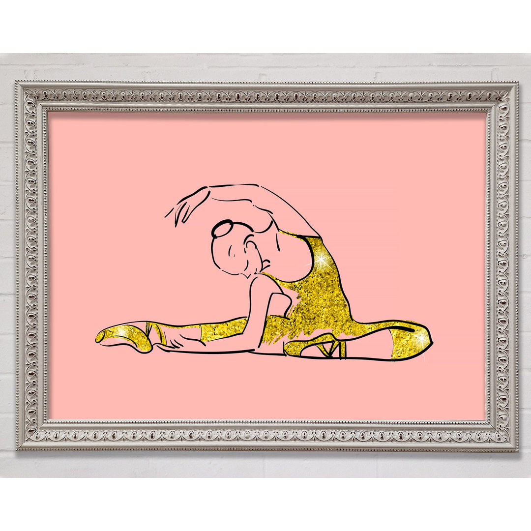 Golden Pink Ballerina 4 - Einzelne Bilderrahmen Kunstdrucke