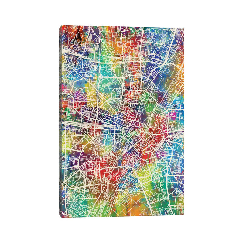 Munich Germany City Map I by Michael Tompsett - Wrapped Canvas Gallery-Wrapped Canvas Giclée