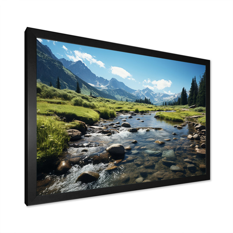 «USA Rocky Mountain National Park River I», reproduction d'art sur toile encadrée, H 24 po x l 32 po x P 1 po, Cadre noir