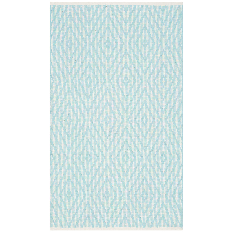 Haqeem Hand Woven Cotton Geometric Rug, Rectangle 2'6" x 4'