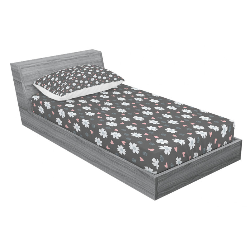 Ensemble de draps Daisy, Ensemble de draps pour lit simple avec drap-housse