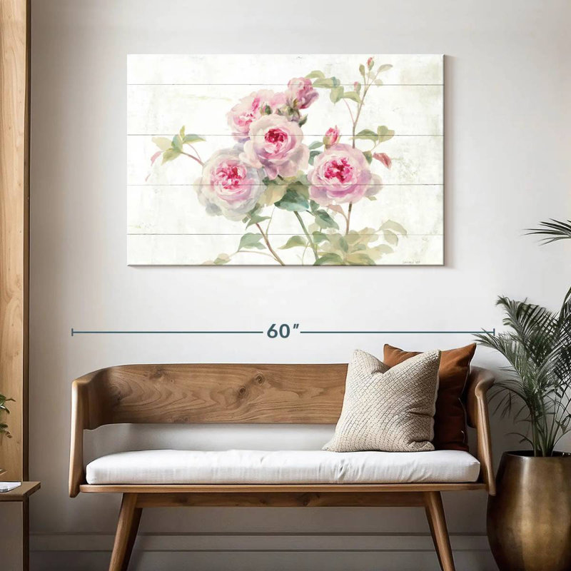 Harnek Sweet Roses sur bois, H 30 po x l 45 po