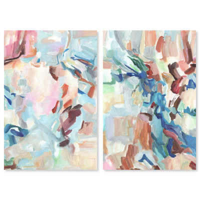 Winds of creation Set Canvas Print Blue Abstract Wall Art Set by Art Remedy, Gallery Wrapped, 30 x 45