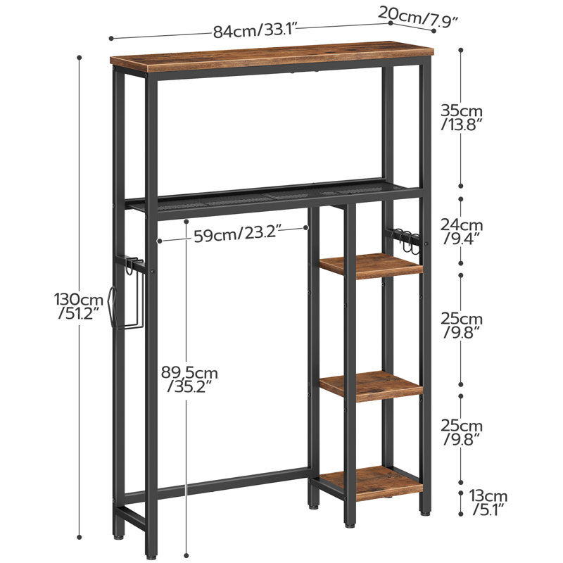 Freestanding Over the Toilet Storage with 5 Shelves