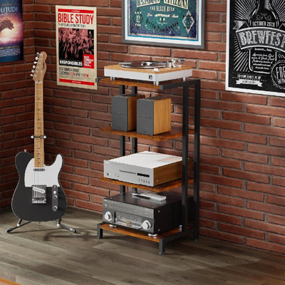 AV Media Stand Corner Shelf For DVD Players, 4 Tiers