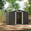 Metal Tool Shed with Pitched Roof – Charcoal Black-128443644