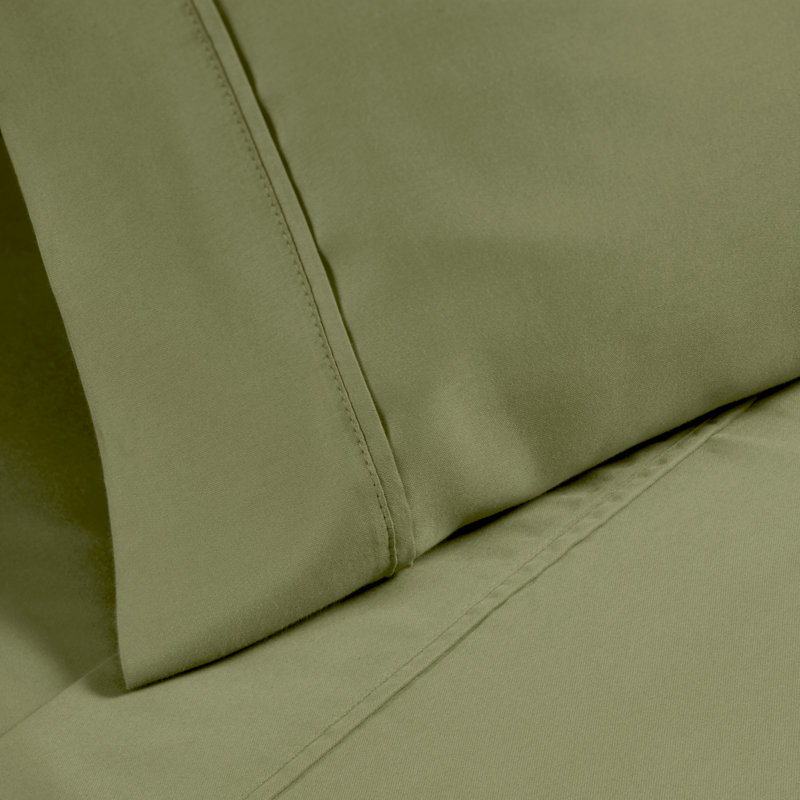 Taies d'oreiller supérieures en mélange de coton infroissable à densité de tissage 1200 fils Superior, Standard, Sauge