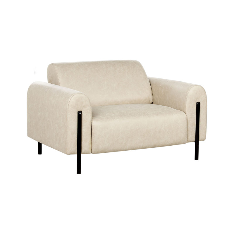 Danery Faux Leather Armchair, Beige