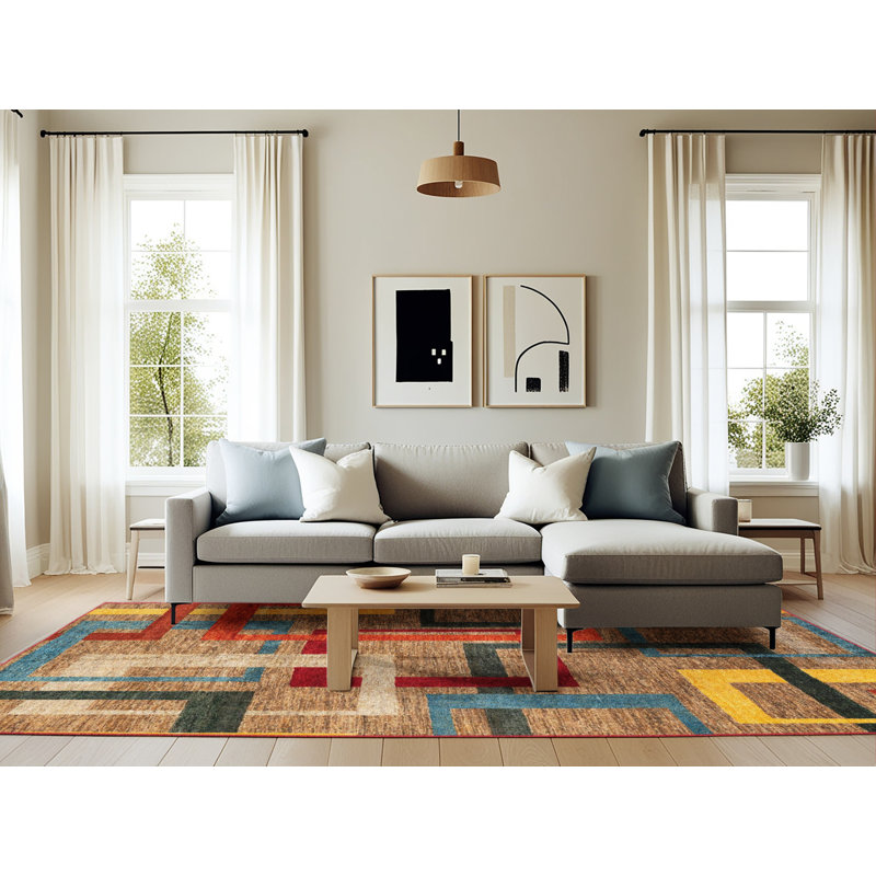 Tapis abstrait moderne 4201, Rectangle 6 pi x 9 pi
