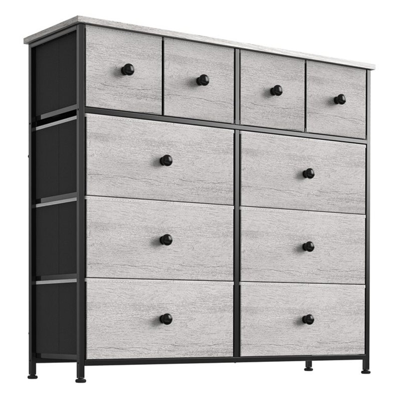 Commode double à 10 tiroirs, Taupe foncé