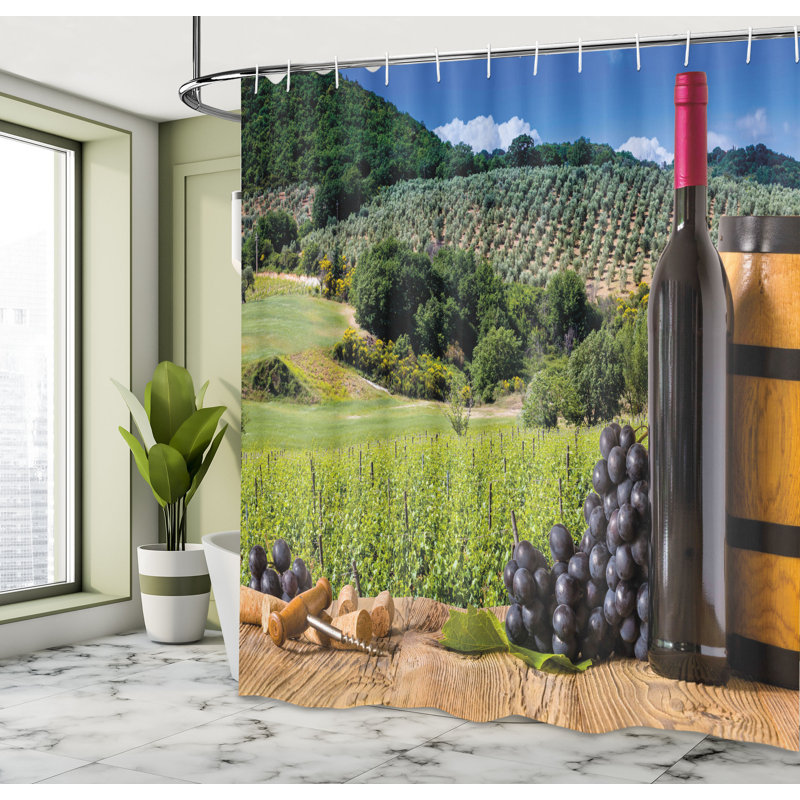 Shower Curtain with Hooks Included, 70"H x 69"W
