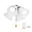 Ensemble de lumière de ventilateur de plafond, ensemble de lumière de ventilateur à quatre lumières 3000K 750lm avec chaîne de traction, luminaire de remplacement pour salon, chambre à coucher, décoration intérieure, abat-jour en verre blanc nuage nickel brossé, forme florale