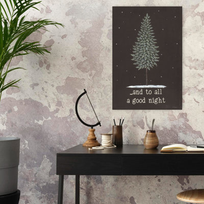 And To A A Good Night, arbre de Noël contemporain abstrait, art de paysage d'hiver