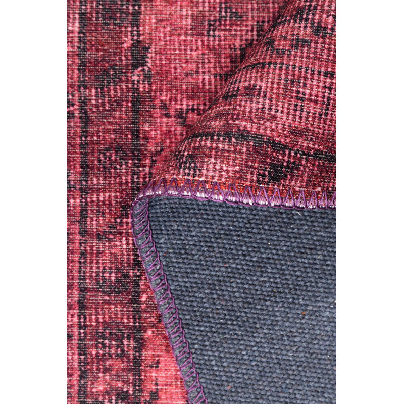 Tapis décoratif mauve à motif tissé rétro, Rectangle 9 pi 11 po x 13 pi 2 po