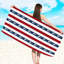 Beach Towel 55.11x27.55in Soft Absorbent Beach Towel Striped Machines Washable Quicks Drying