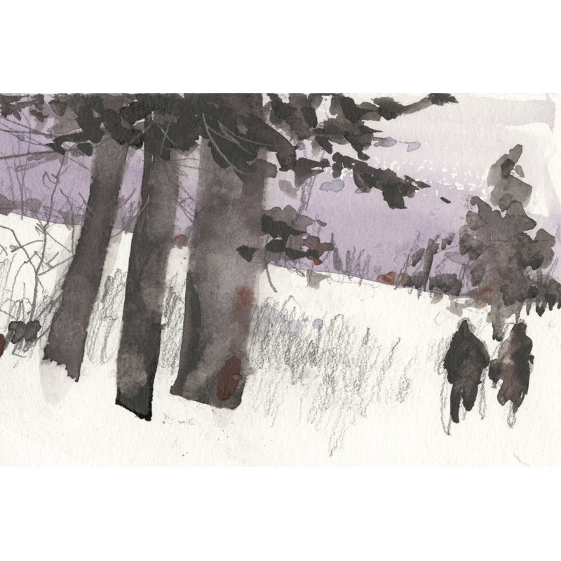 Woodland Sketch II - Wrapped Canvas Painting, 30cm H x 46cm W x 3.8cm D