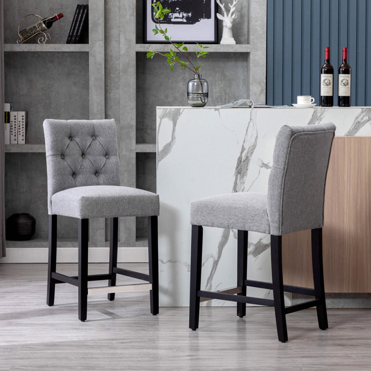 Bryanna Upholstered Counter Stool with Solid Wood Frame