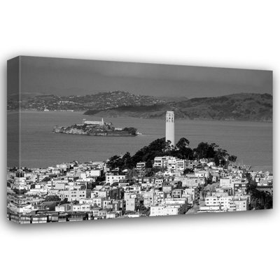 Highsmith, Carol Gallery Wrapped Canvas Art: Coit Tower and Alcatraz San Francisco California