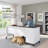 72W Office Desk with Drawers in White and Storm Gray-137114003