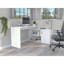 Bureau d'ordinateur de coin en L avec rangement ouvert et tablettes ouvertes, blanc classique, 59,6 po-130084934