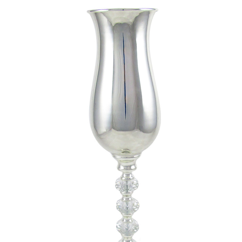 Vase de table en métal Feingold, Argent, H 21,5 po x l 4,5 po x P 4,5 po