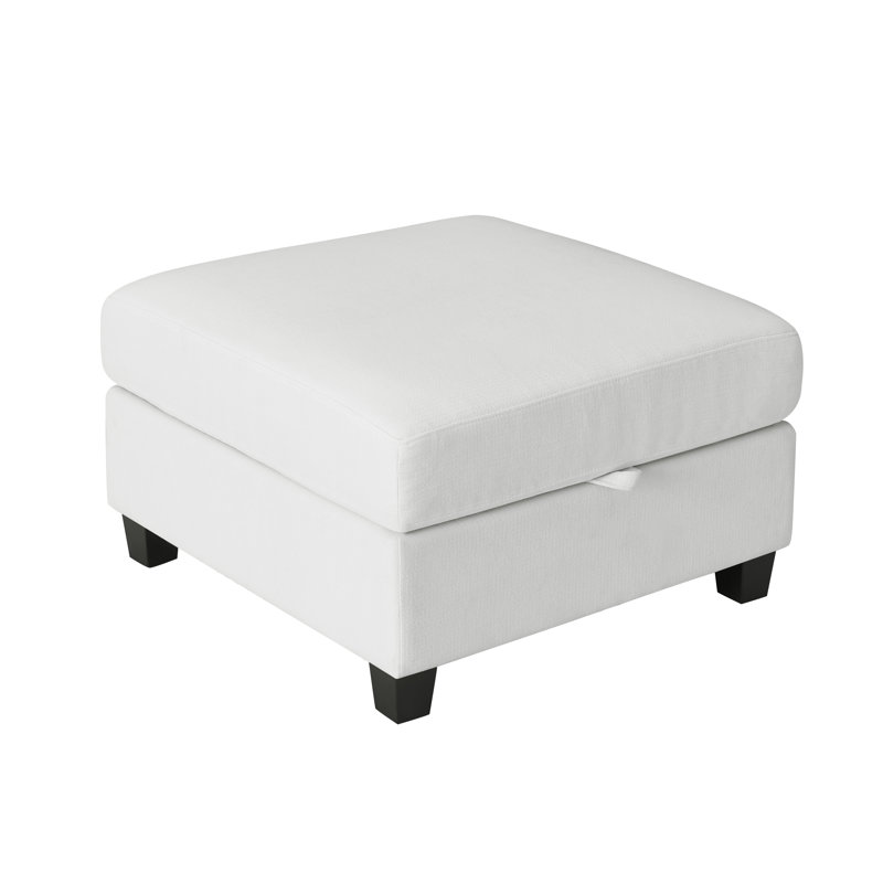Repose-pieds 29,5 po avec rangement modulaire et repose-pieds en tissu blanc pour canapé modulaire | Idée cadeau