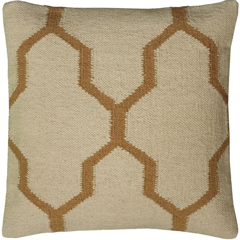Coussin Quatrefoil, Beige / brun