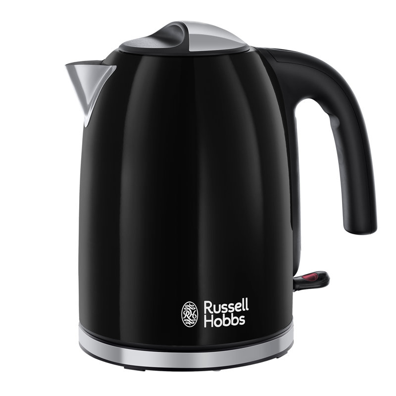 Russell Hobbs Electric Kettle 1.7L Coloured Stainless Steel, Black
