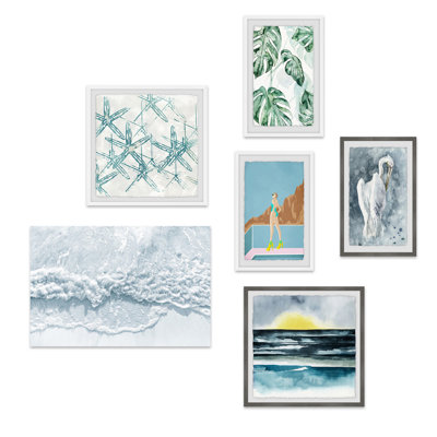 Ensemble de 6 toiles murales sur toile