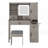 Farmhouse Vanity Makeup Desk With Charging Station, Vanity Desk With Lights Mirror And Drawers-1169188142
