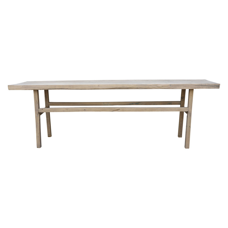 95'' Weathered Wash Solid Wood Console Table with Storage