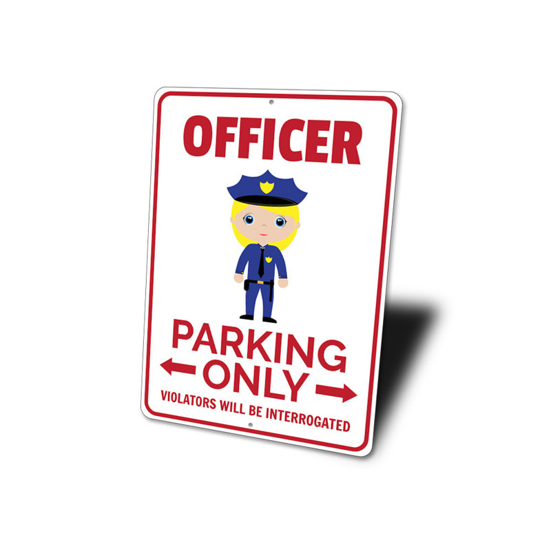 Enseigne d'officier en aluminium, H 18 po x l 12 po x P 0,06 po