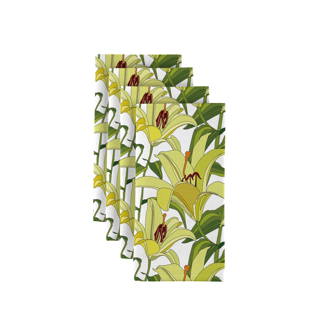 Powers Polyester Floral Square Napkin (Set of 12) Bay Isle Home™