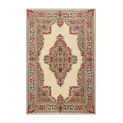 Tapis gris/beige/crème traditionnel