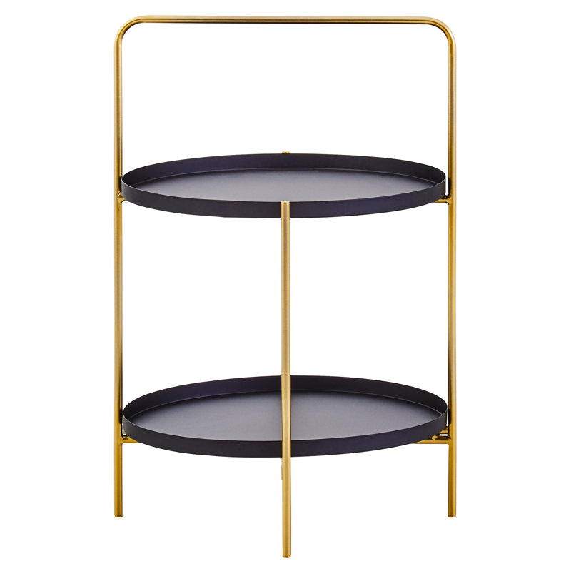 Alexica End Table, Black/Gold, Black