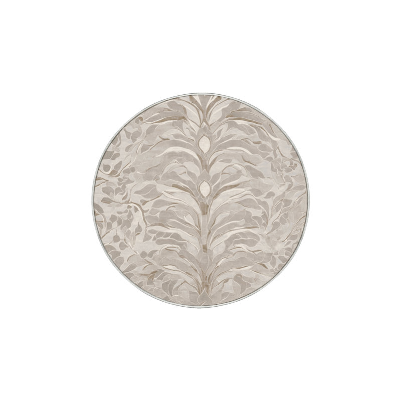 Machine Washable Beige Area Rug, Round 7'
