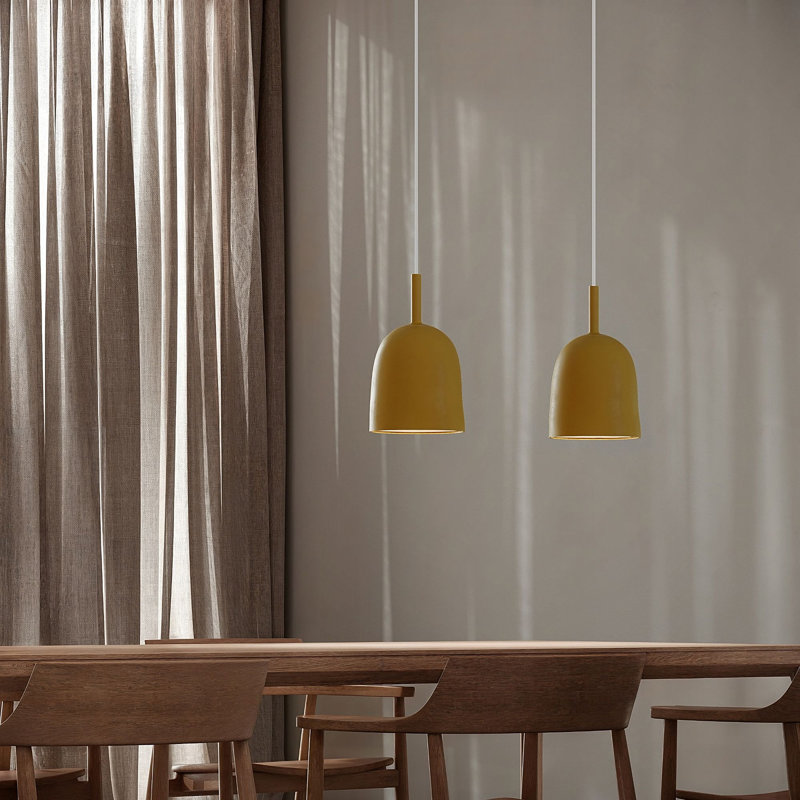Vessel Pendant Light, Mustard, 18.5'' H x 9'' W x 9'' D, White