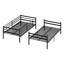 Lit superposé convertible avec espace de rangement sous le lit et garde-corps de sécurité, lit superposé en métal robuste pour enfants adolescents, aucun sommier nécessaire, taille simple sur simple, noir-664708540