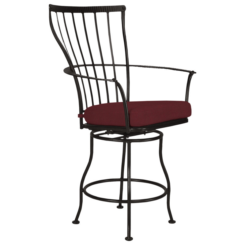 Monterra Outdoor Swivel Bar Stool, Sahara Cafe, Carbon Black, 31.5''