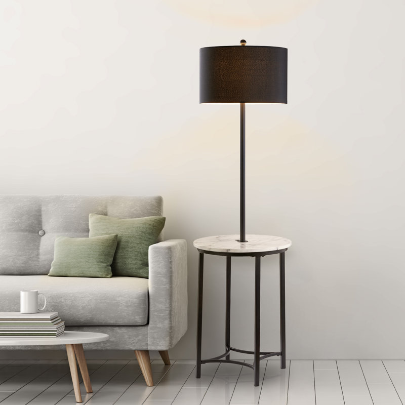 61.5'' Tray Table Floor Lamp with USB and Outlet