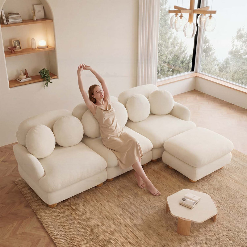 Canapé modulaire Comfy Chenille, Chenille beige